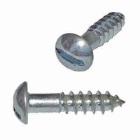 RWS123 #12 X 3" Round Head, Slotted, Wood Screw, Zinc